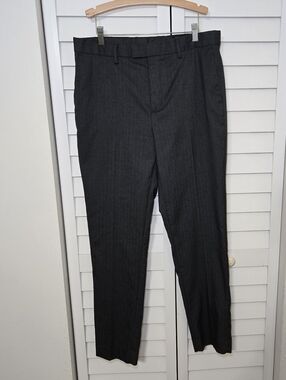 Banana Republic Men's Dark Grey And Strips Tailored Fit Pants Size 34x34
